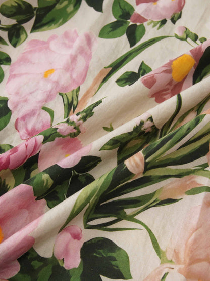 Printed Cotton Belted Shirtdress-Garden Floral
