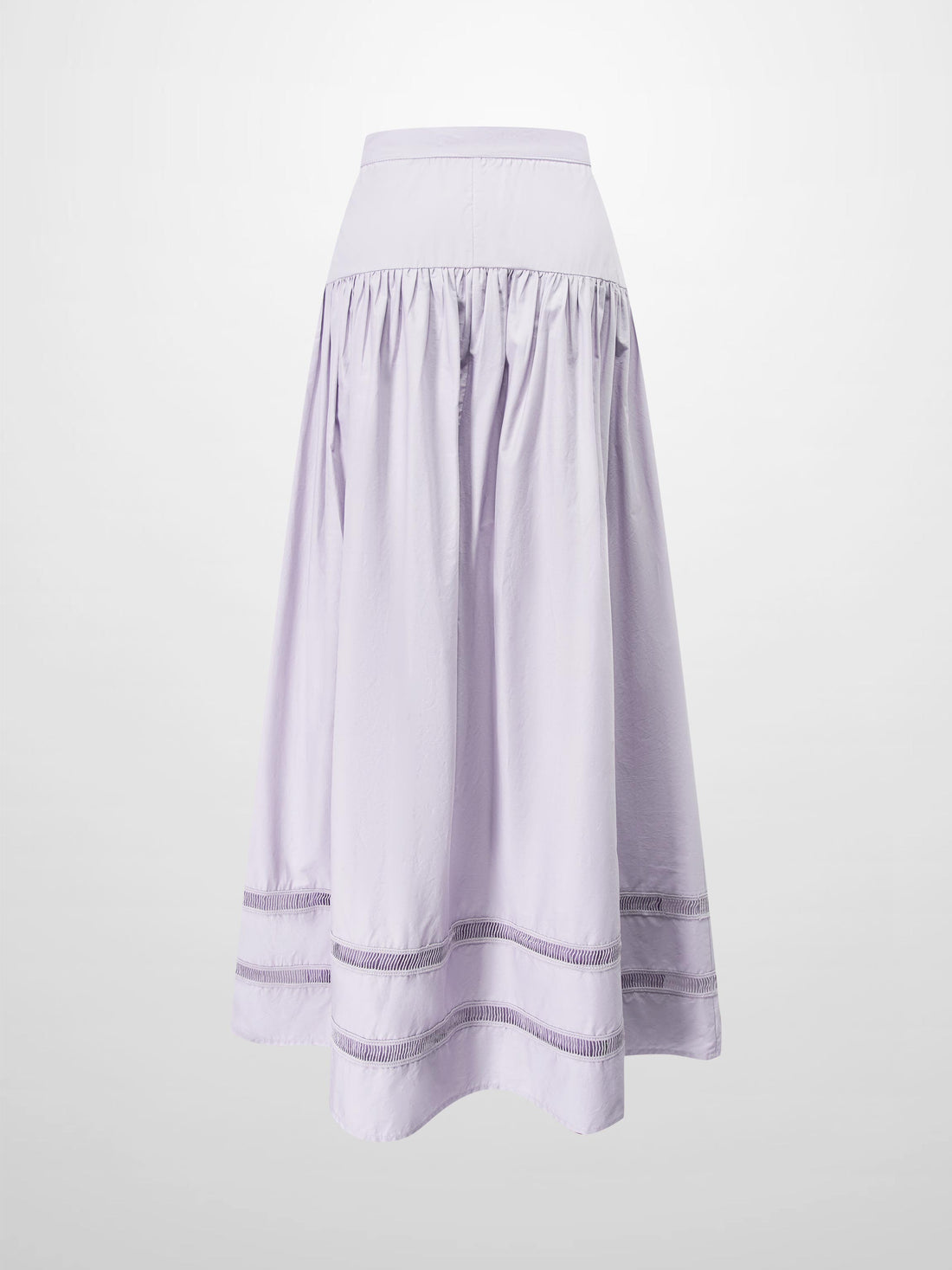 Border Cut Out Yoke Skirt-Lavender
