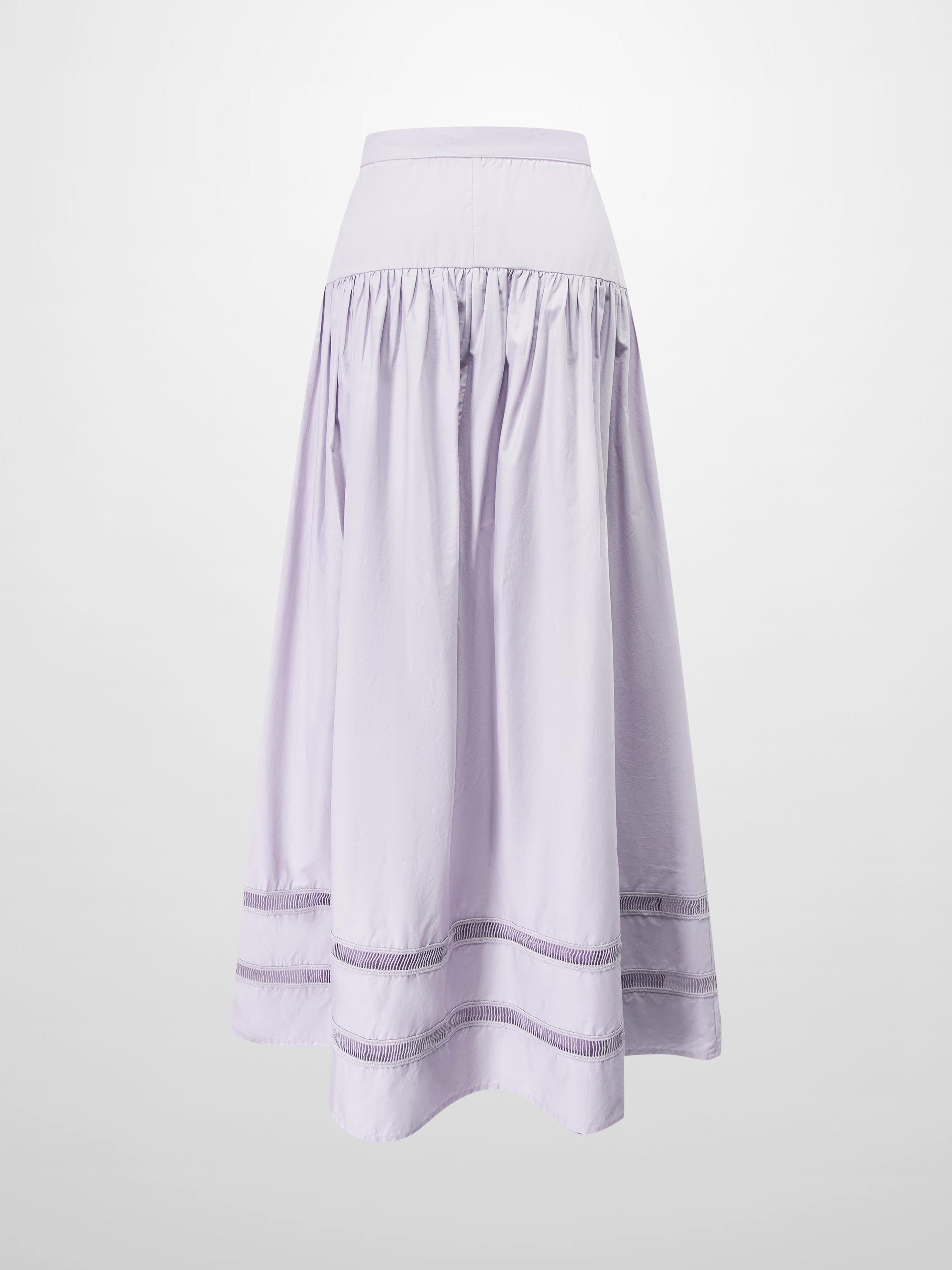 Border Cut Out Yoke Skirt-Lavender