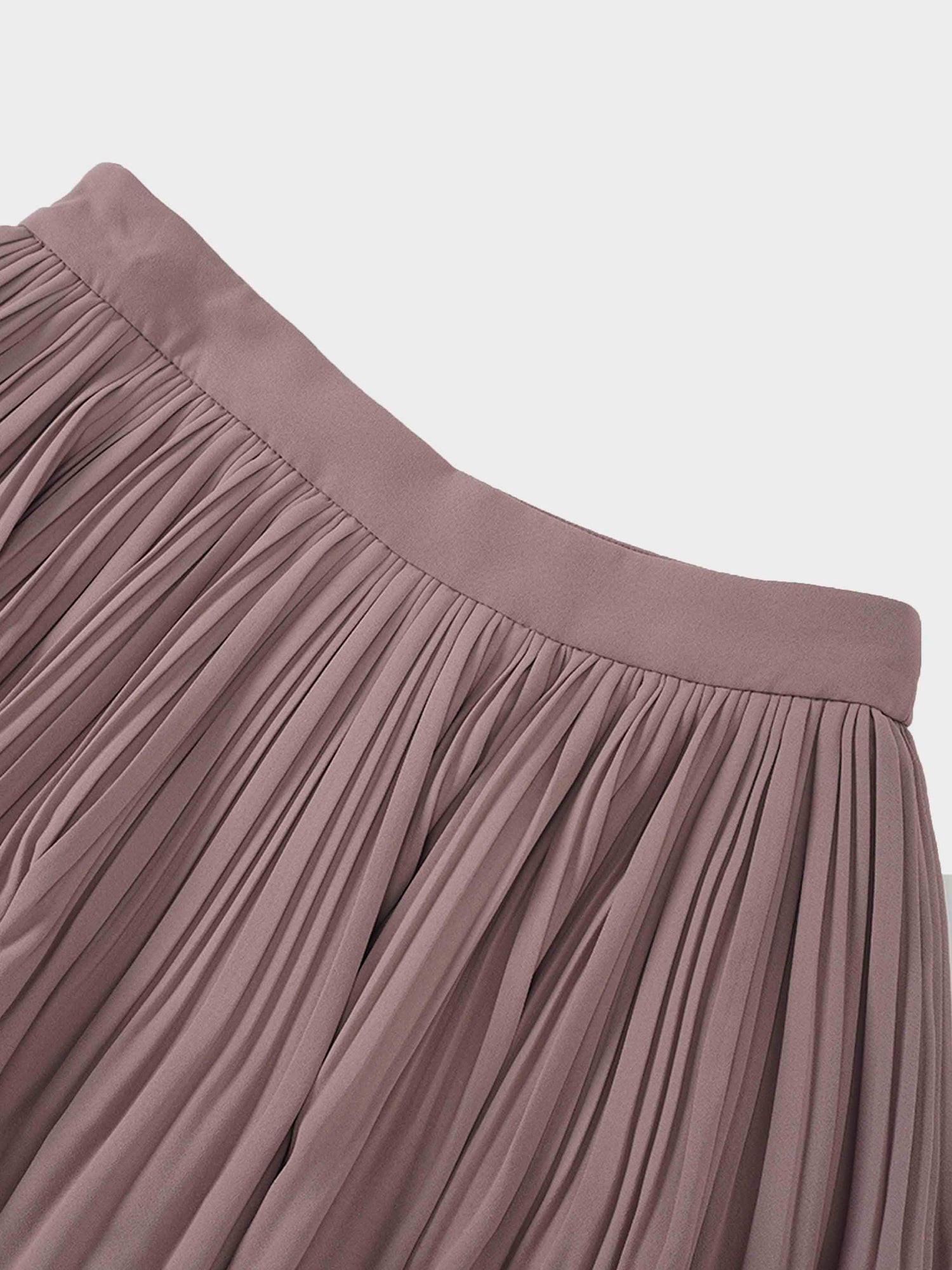 Pleated Layer Skirt 37&quot;-Mocha Mousse