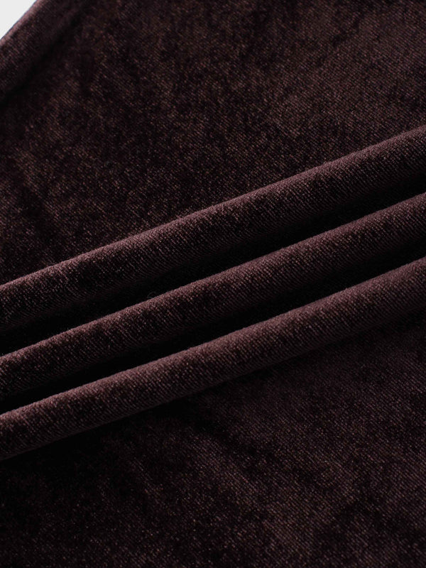 Brown Velour Mock Neck Turtleneck