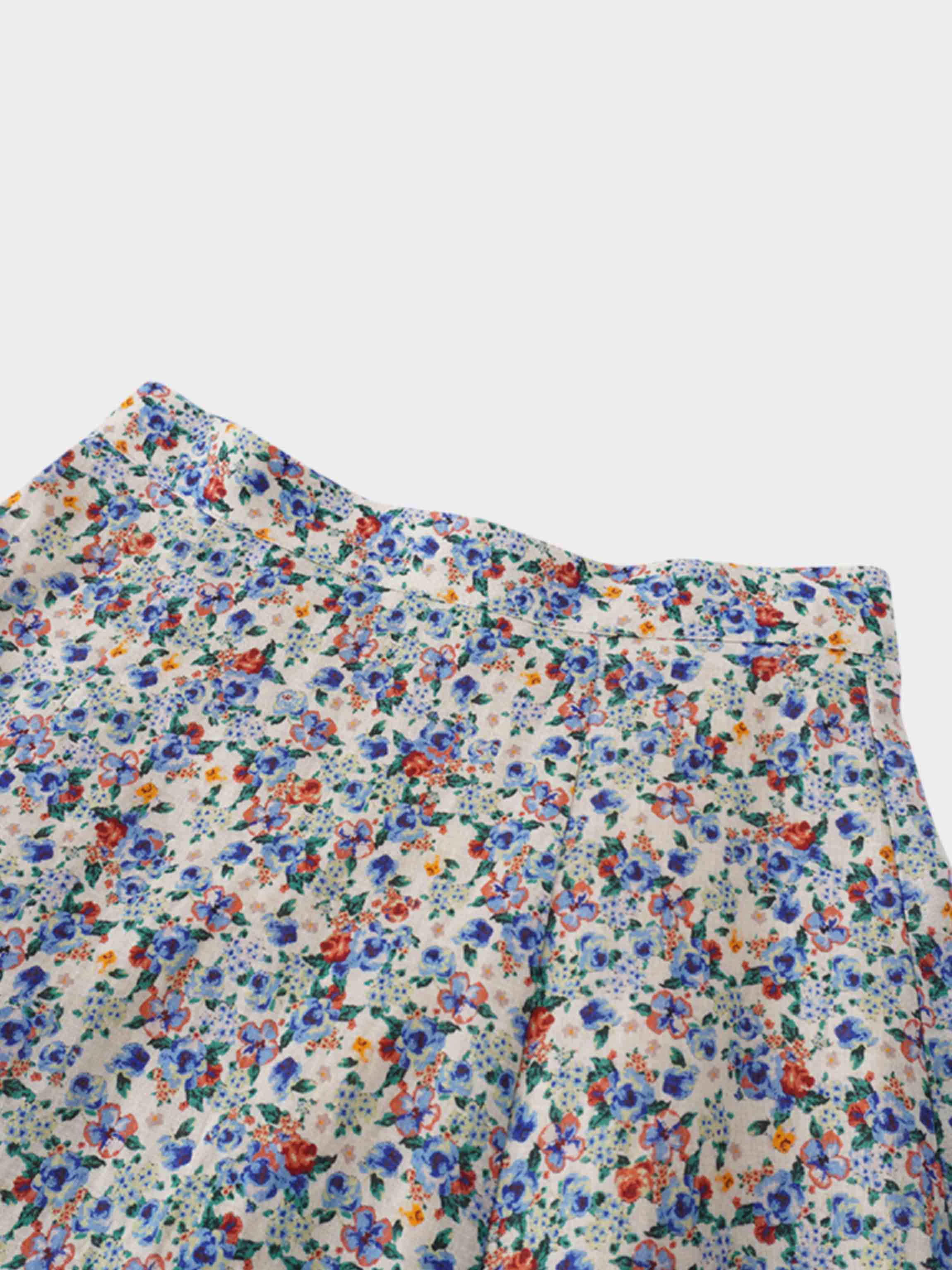 Handkerchief Bottom Skirt-Mini Floral