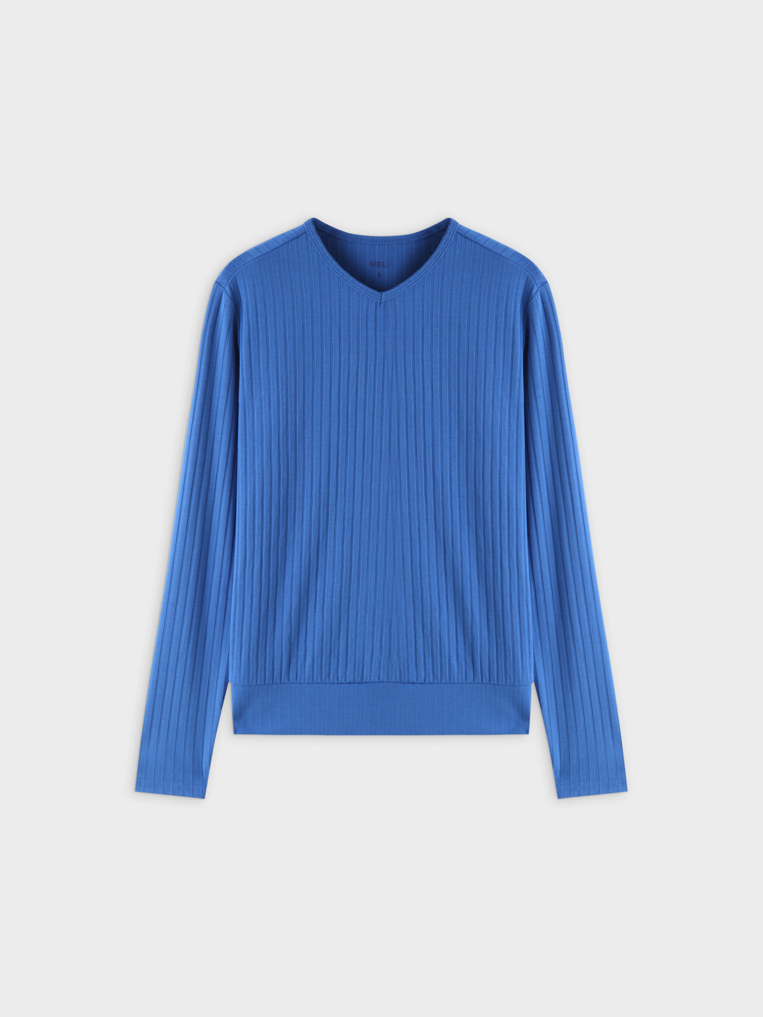 Ribbed High V Bomber-Royal Blue