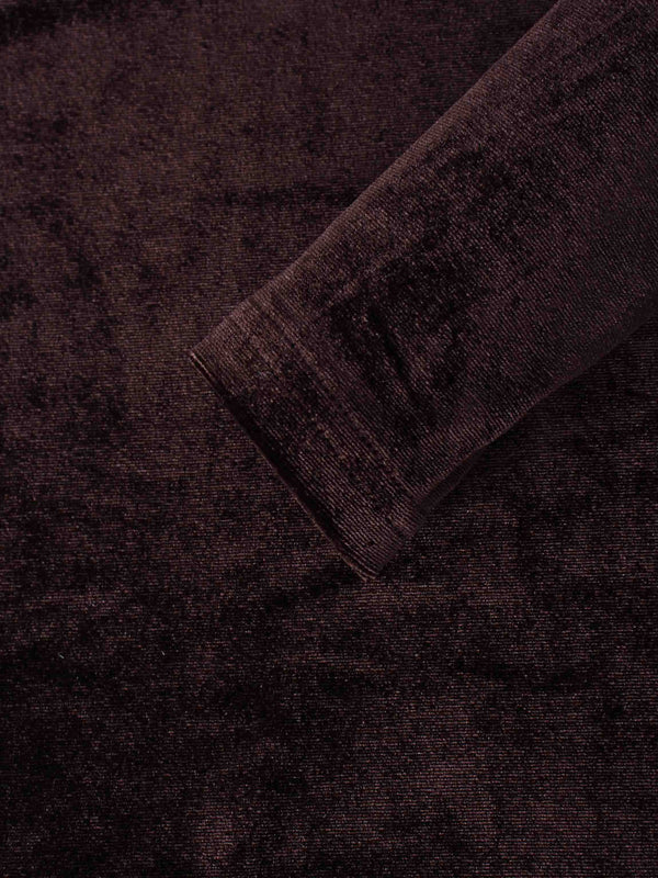 Brown Velour Mock Neck Turtleneck