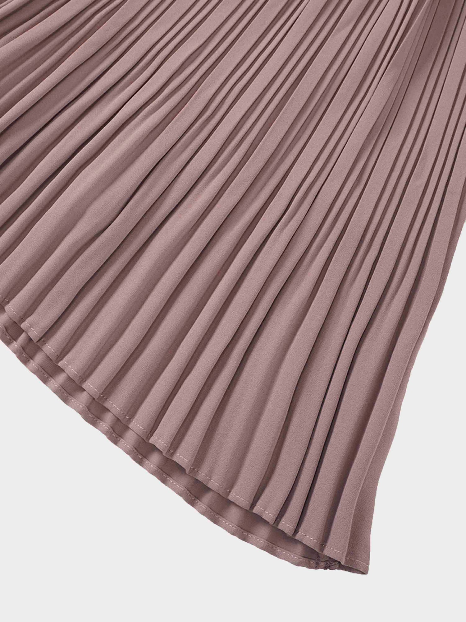 Pleated Layer Skirt 37&quot;-Mocha Mousse