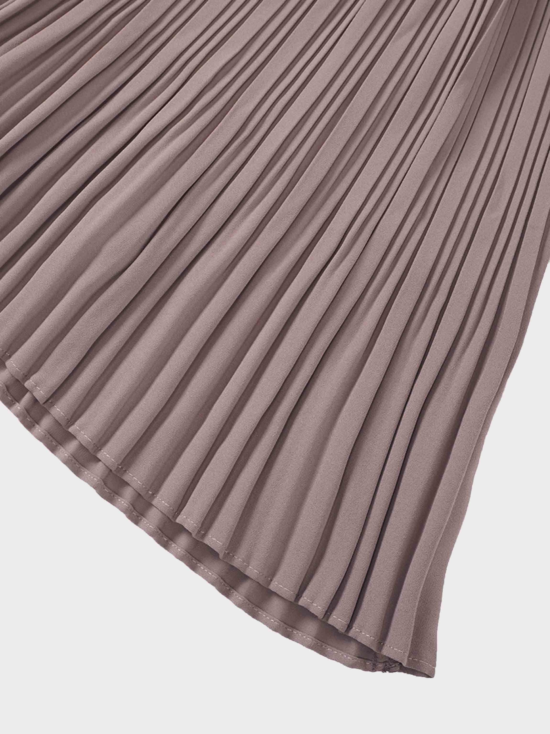 Pleated Layer Skirt 37&quot;-Mocha Mousse