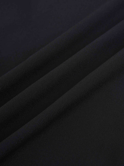 Curved Hem Maxi Skirt-Black