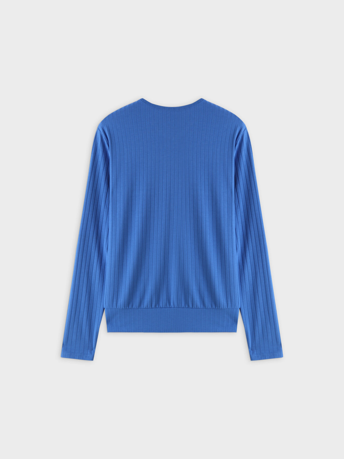 Ribbed High V Bomber-Royal Blue