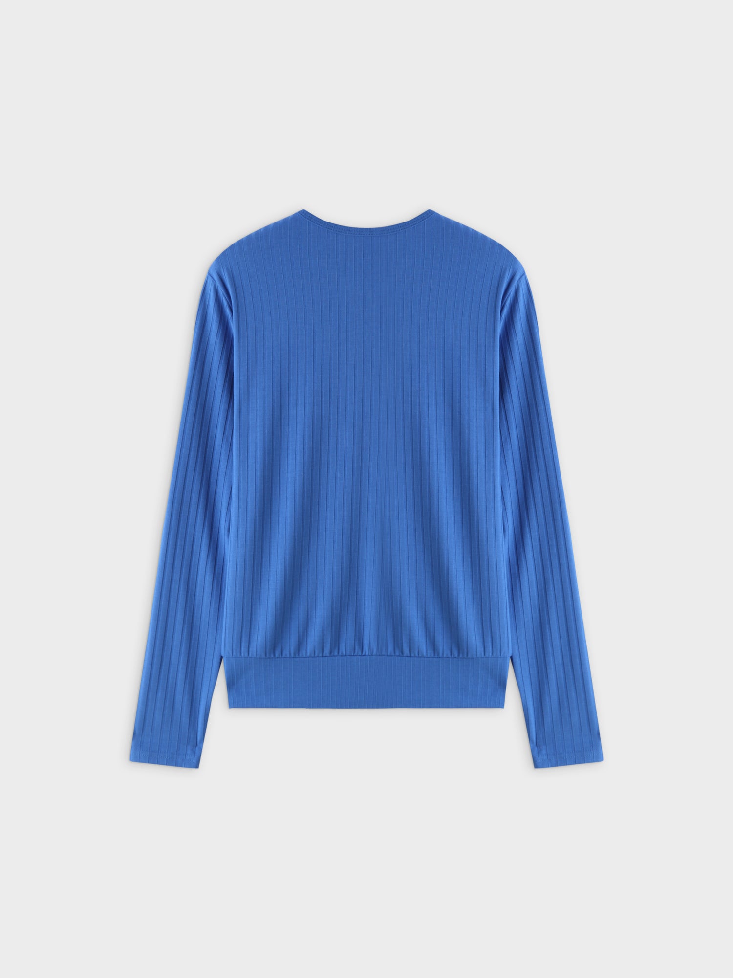 Ribbed High V Bomber-Royal Blue