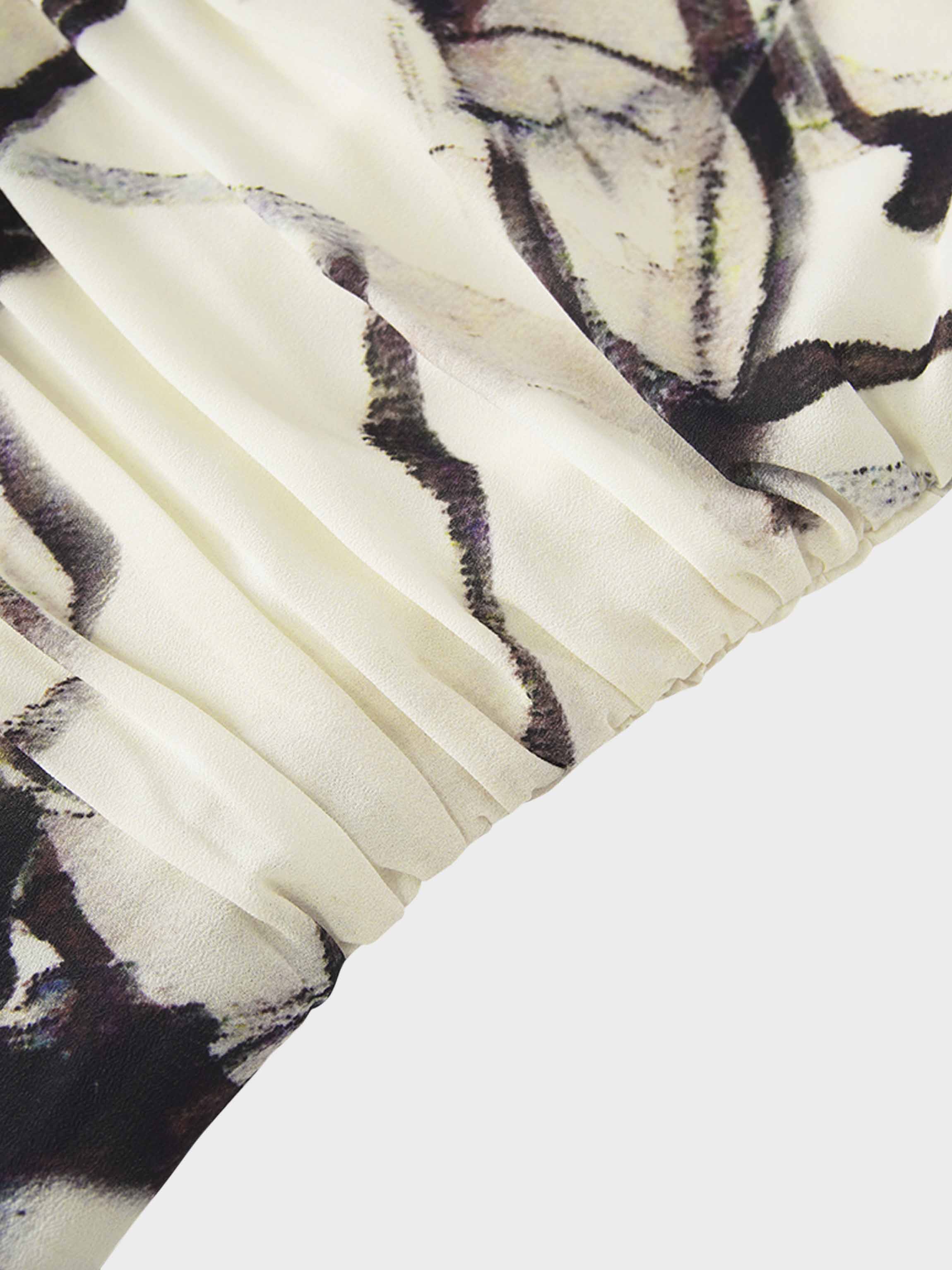 Front Shirred Shirtdress-Cream Floral