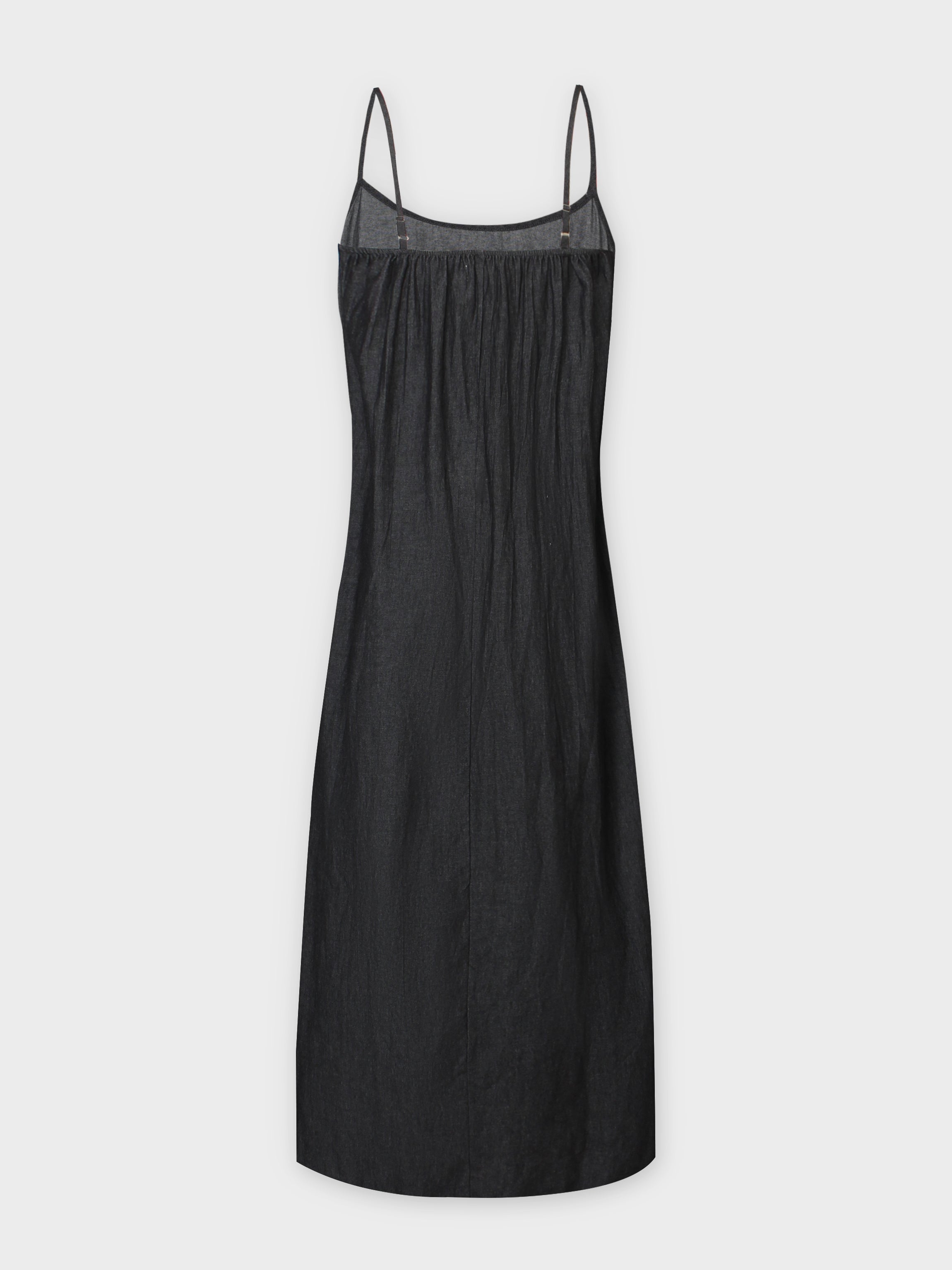 VESTIDO SLIP CUELLO REDONDO-DENIM NEGRO