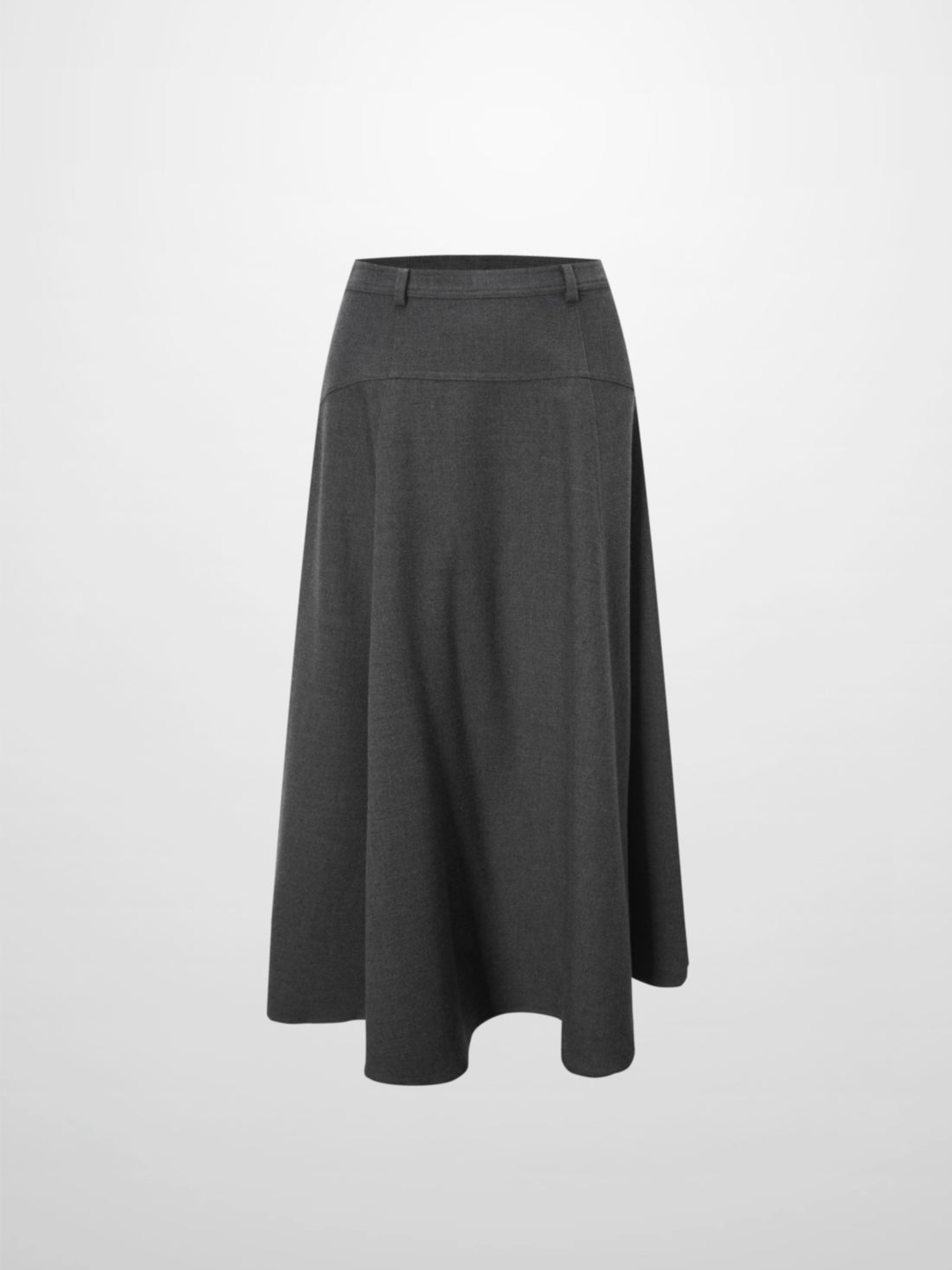 Wool Blend Yoke Skirt 26&quot;-Grey