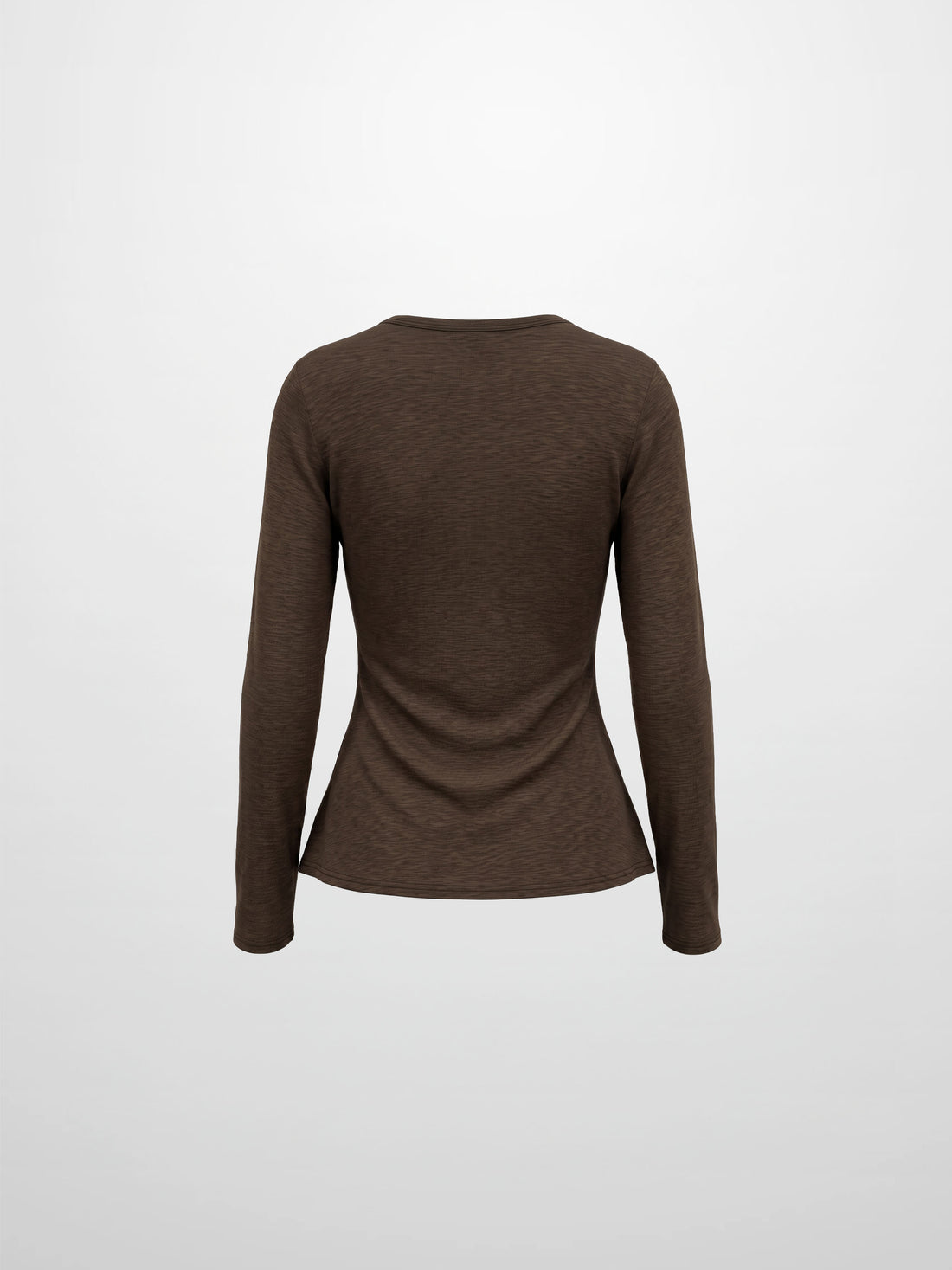 Bottom Crossover Knit Top - Brown