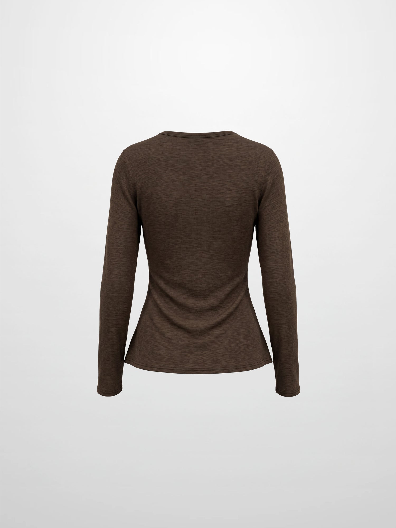 Bottom Crossover Knit Top - Brown
