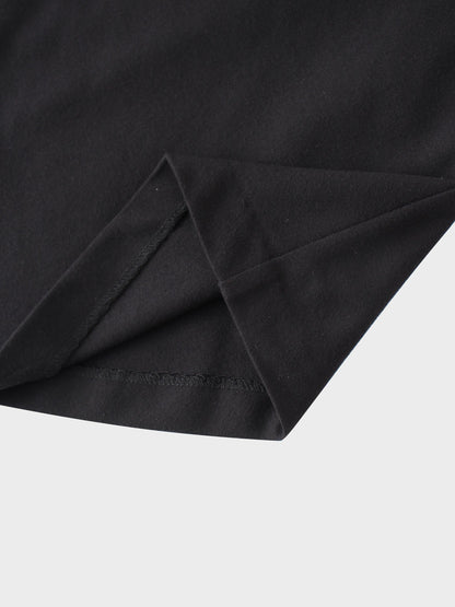 Basic A-Line Seamed Maxi Skirt-Black