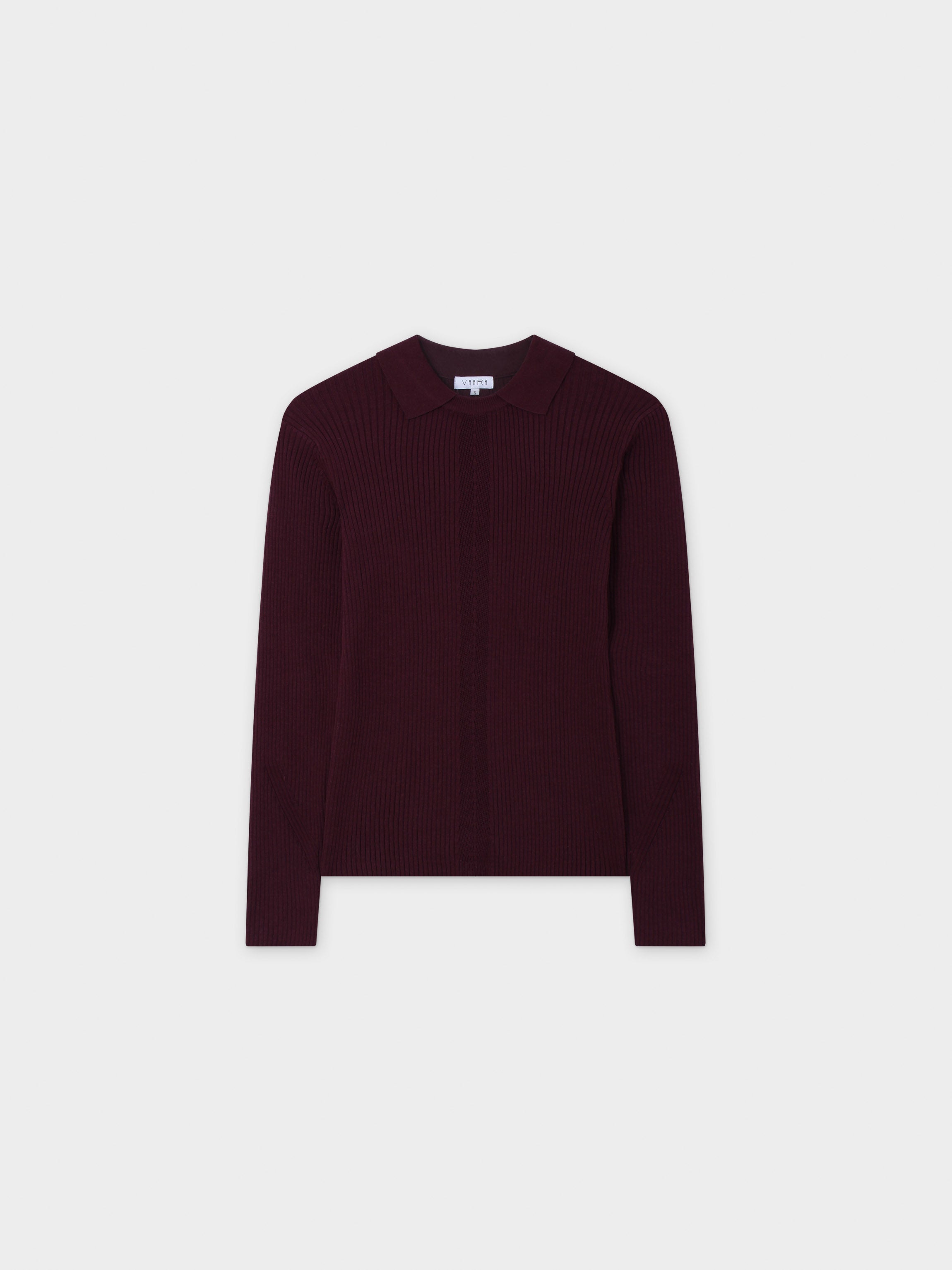 Center Design Sweater-Burgundy