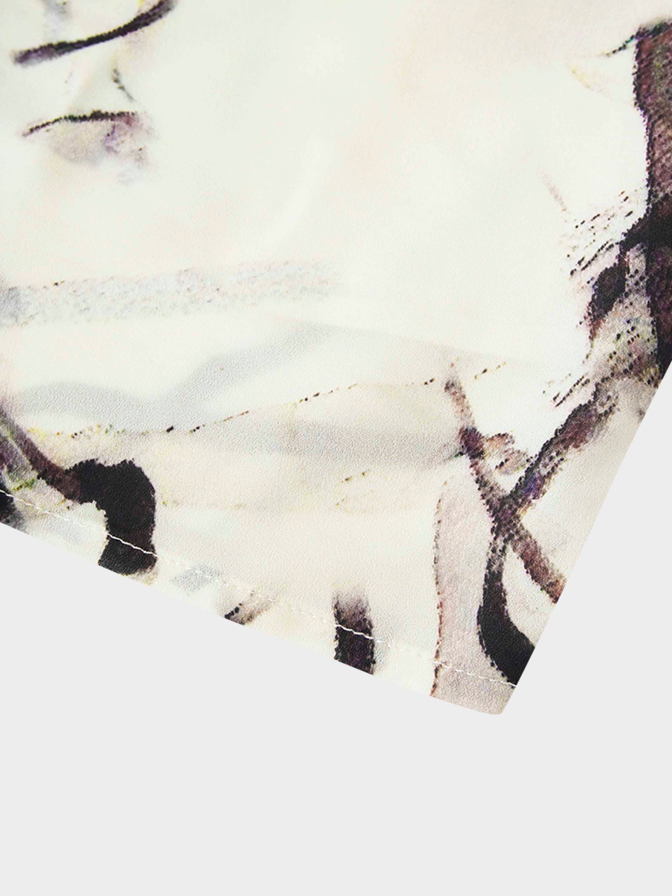 Front Shirred Shirtdress-Cream Floral