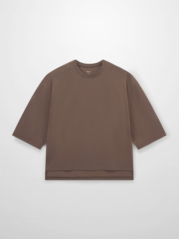 Wide Sleeve Tee-Latte