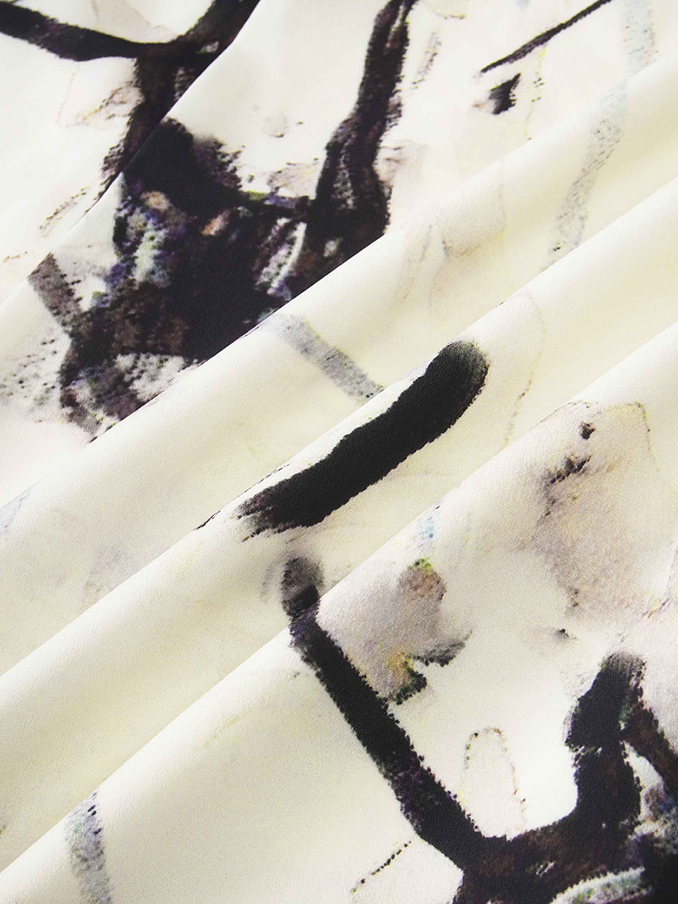 Front Shirred Shirtdress-Cream Floral