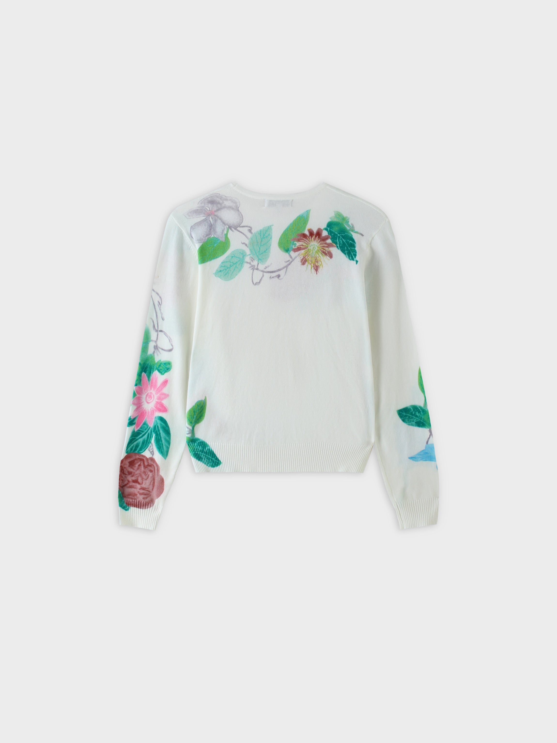 Printed Sweater-Cream Floral