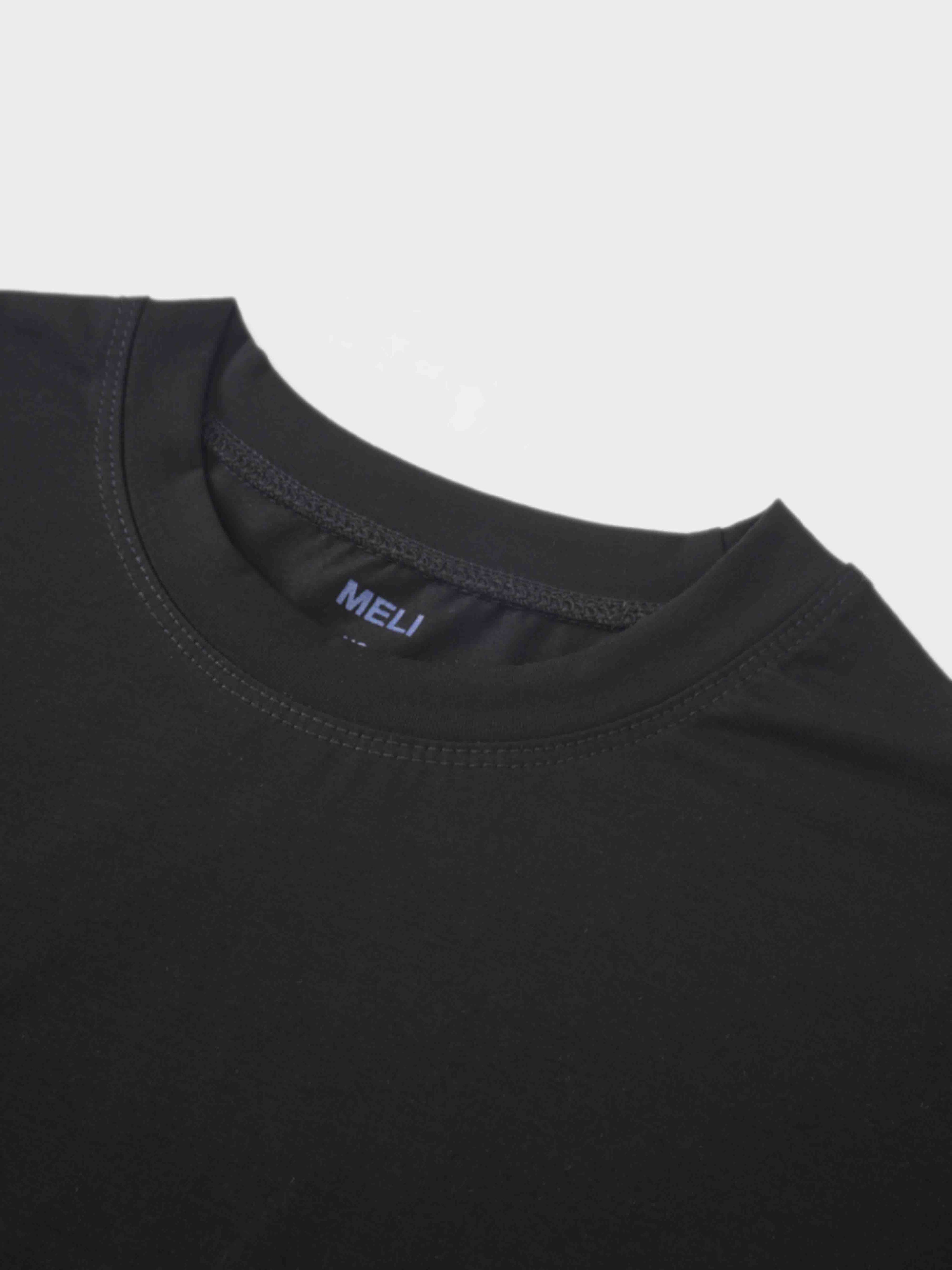 Cropped Boxy Tee-Black