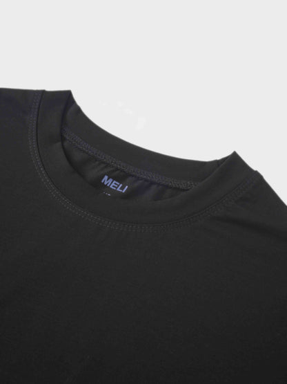 Cropped Boxy Tee-Black