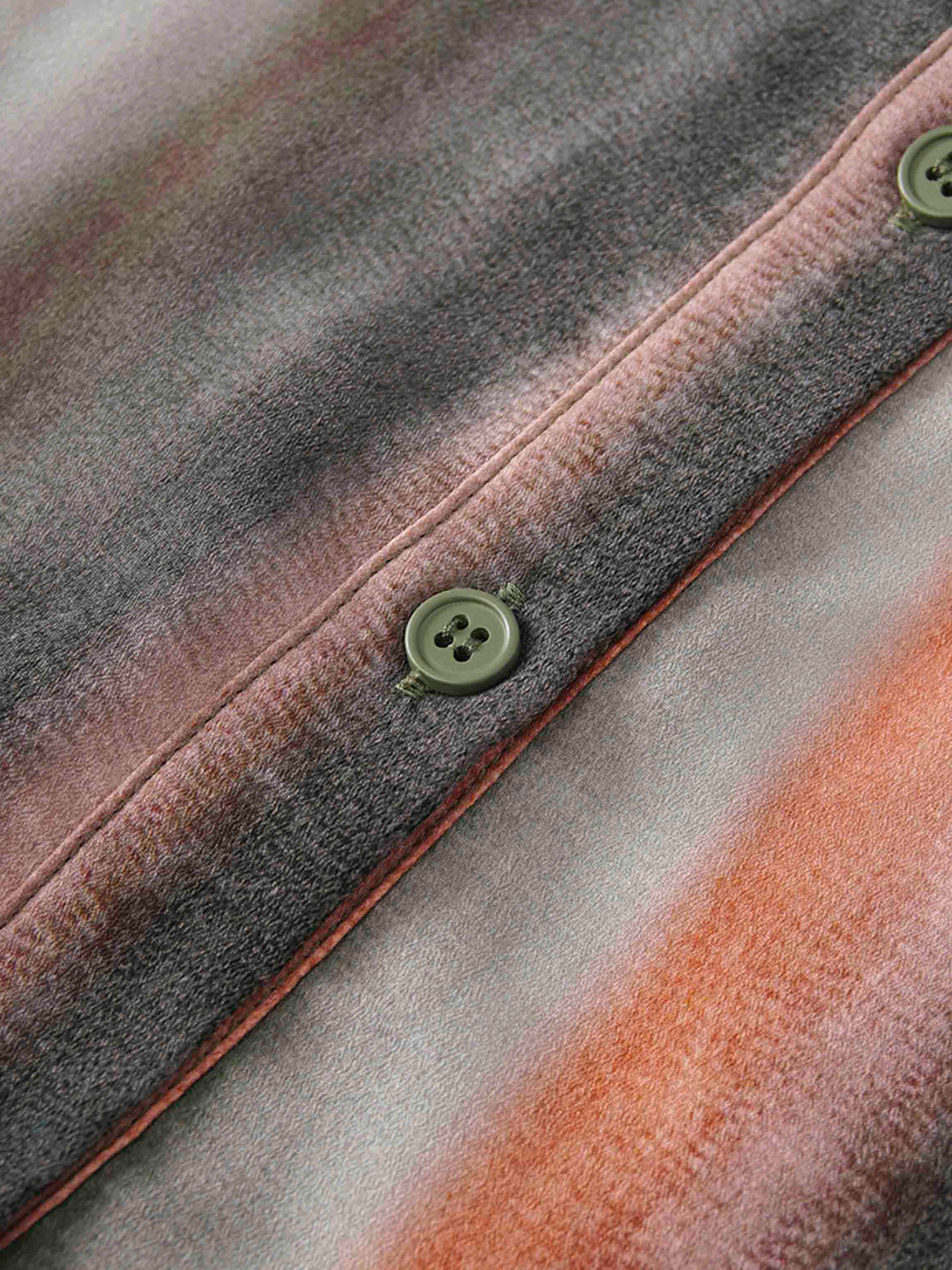 Front Shirred Shirtdress-Ombre Stripe