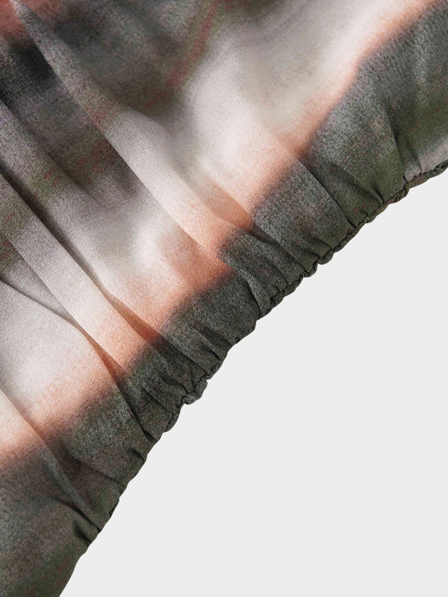 Front Shirred Shirtdress-Ombre Stripe