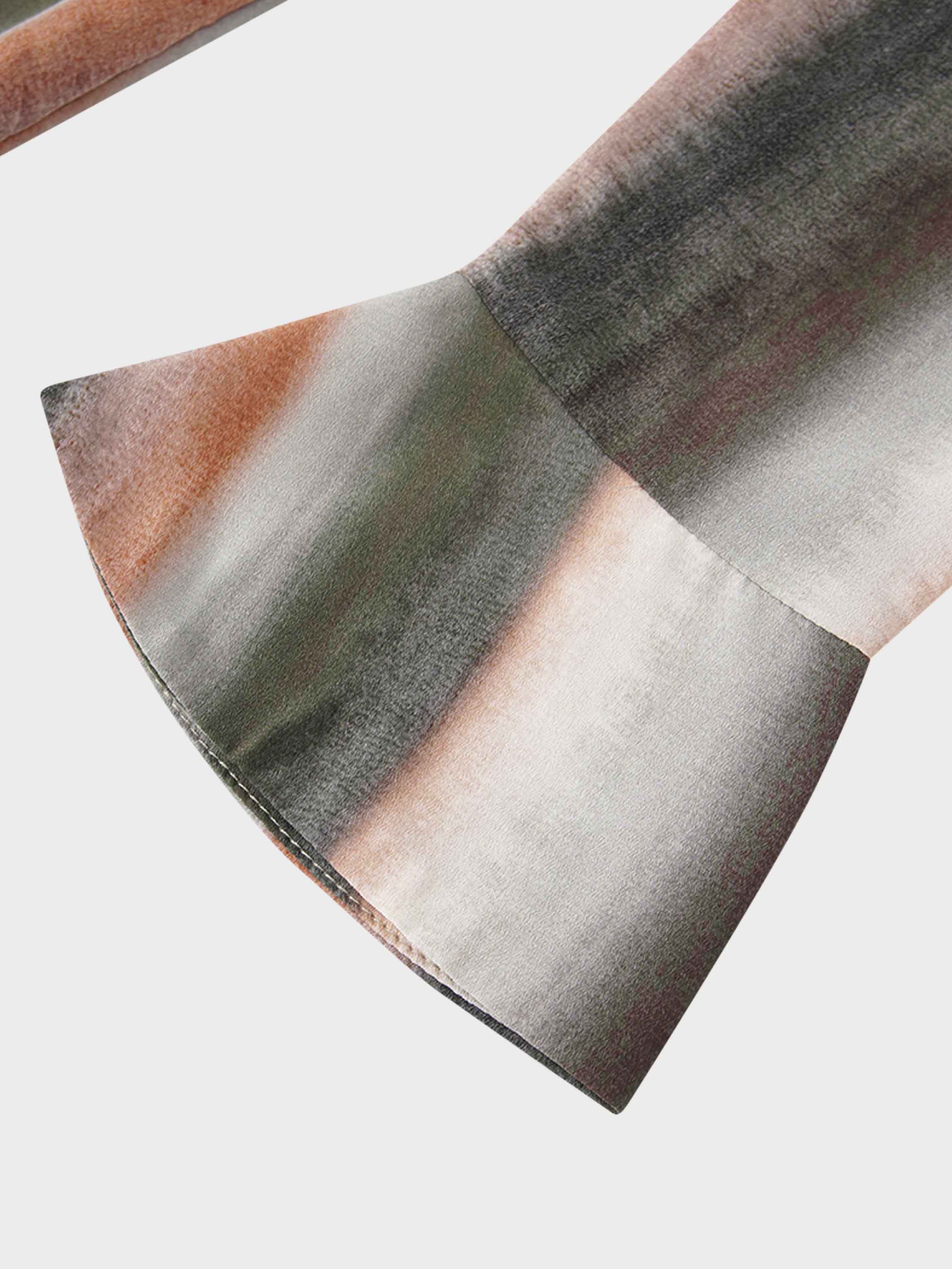 Front Shirred Shirtdress-Ombre Stripe