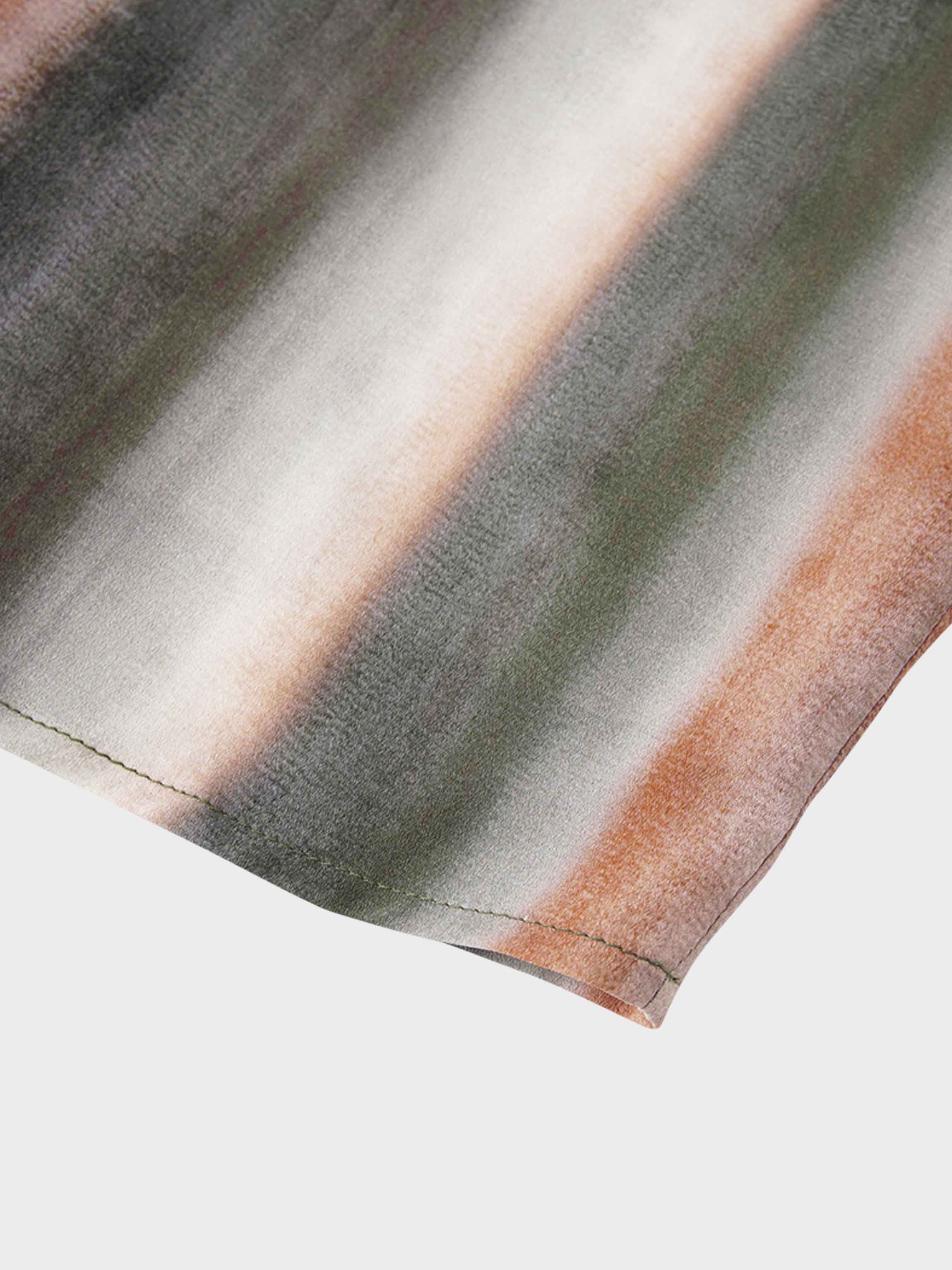 Front Shirred Shirtdress-Ombre Stripe