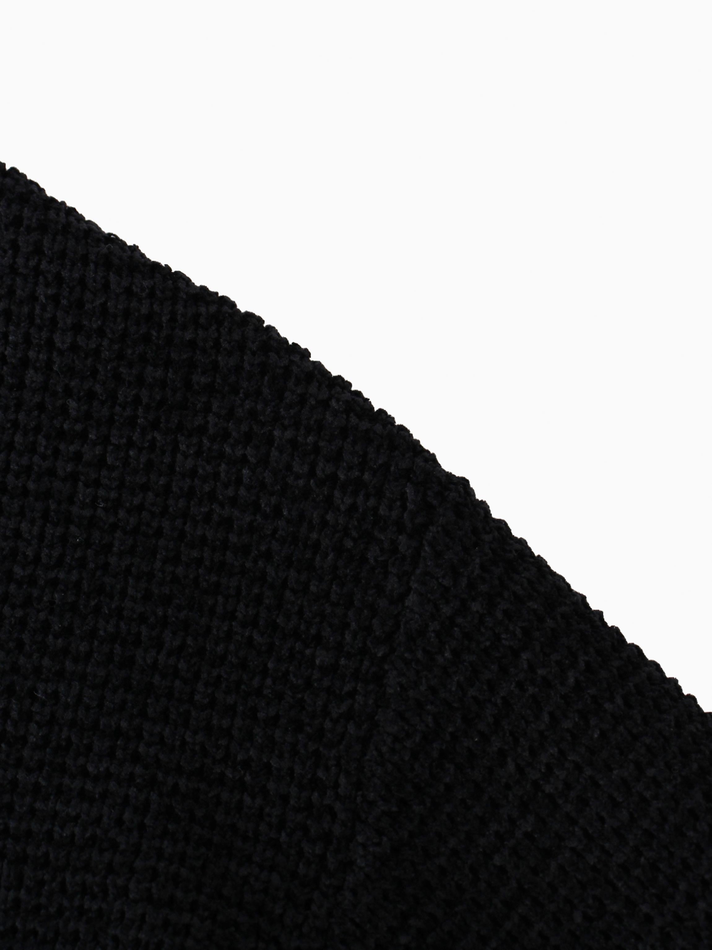 Chenille Waffle Sweater-Black