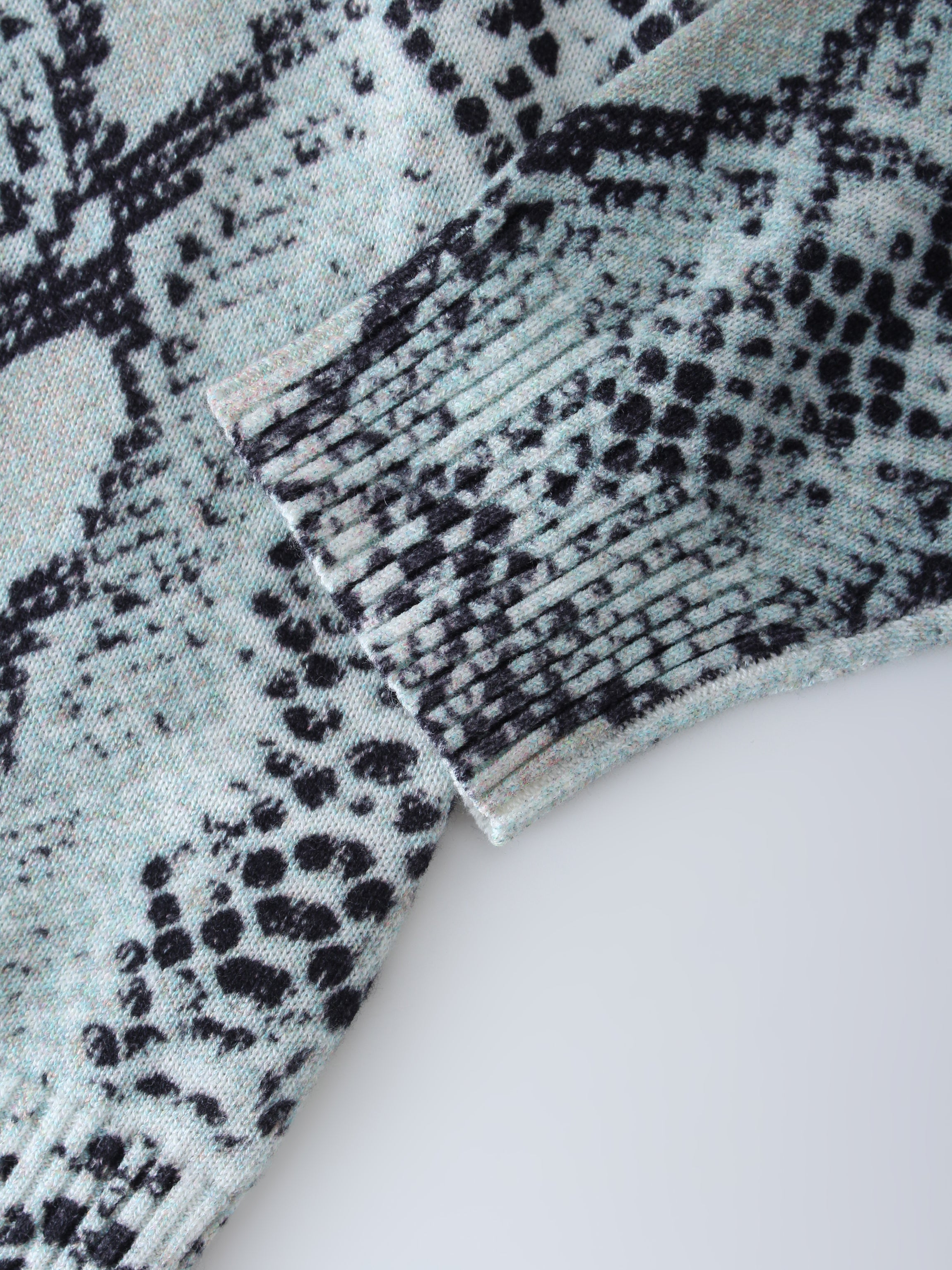 Printed Sweater-Mint Reptile