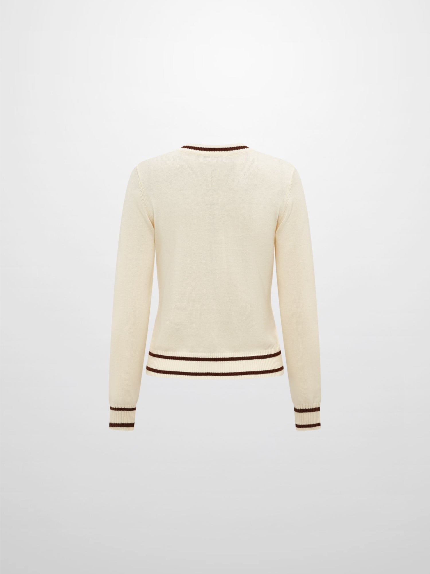 V Neck Argyle Sweater - Cream