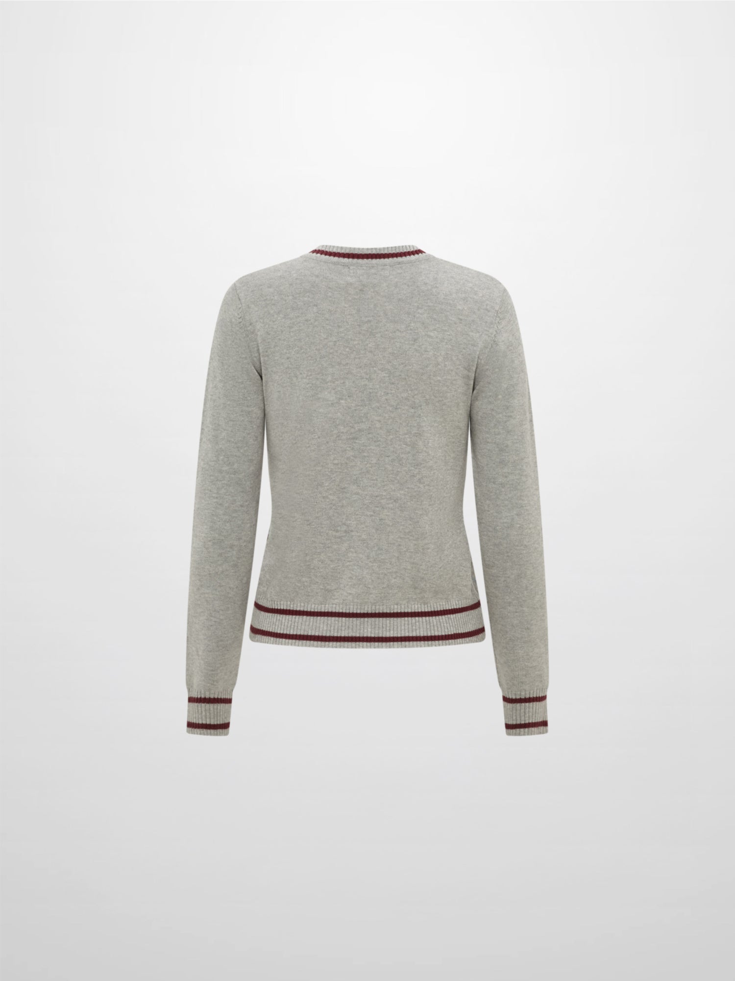 V Neck Argyle Sweater - Grey