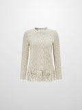 Fringe Bottom Sweater - Heathered Camel