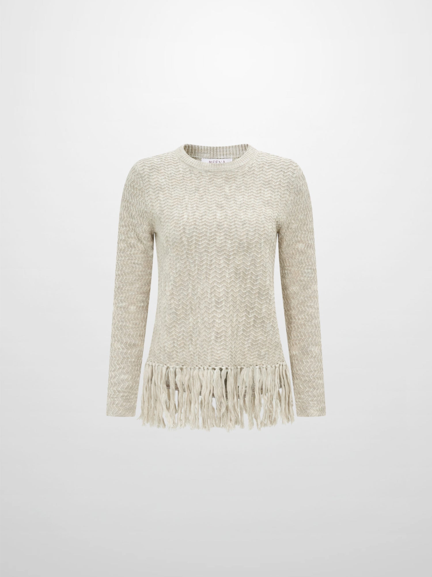 Fringe Bottom Sweater - Heathered Camel