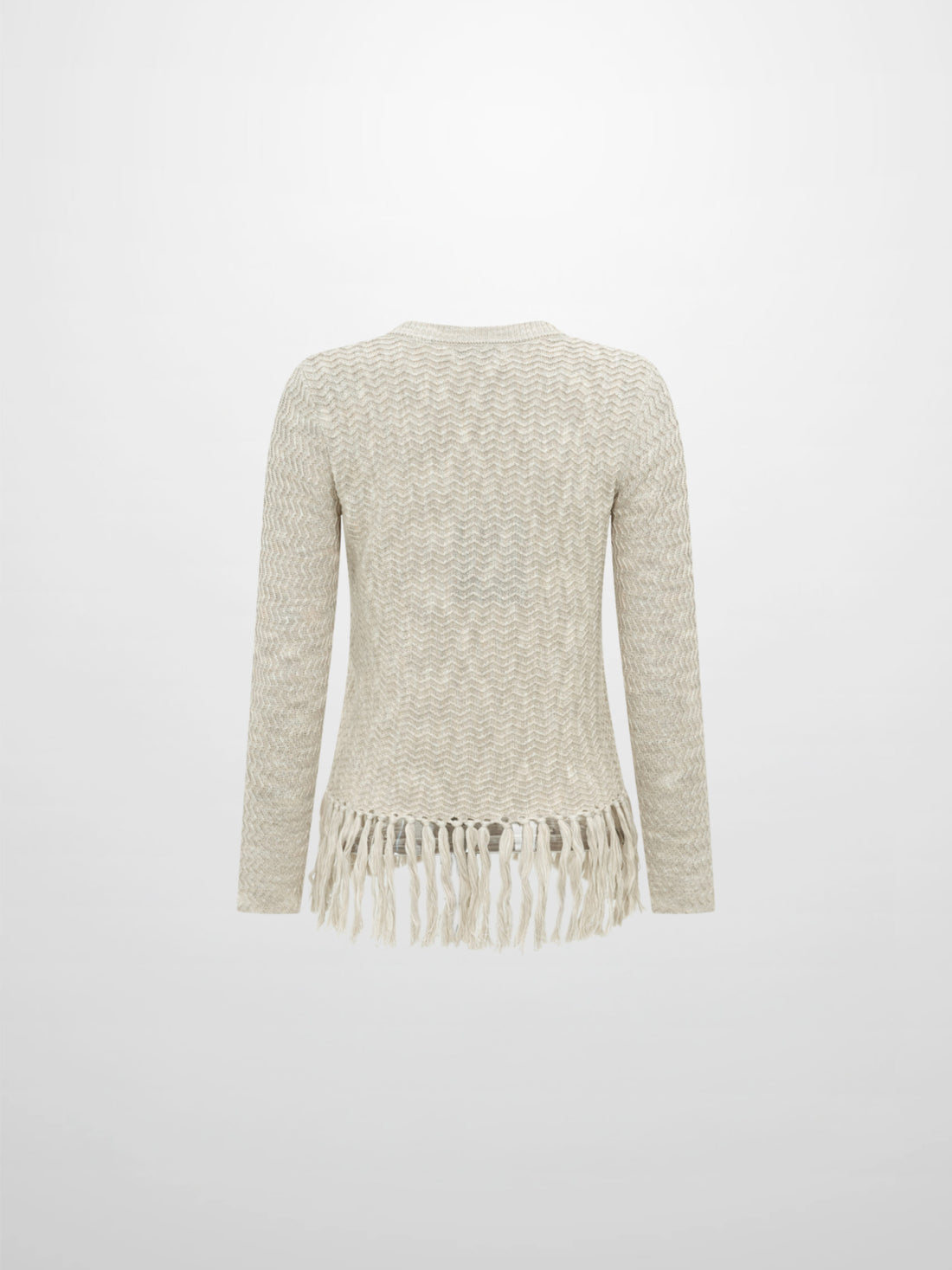 Fringe Bottom Sweater - Heathered Camel