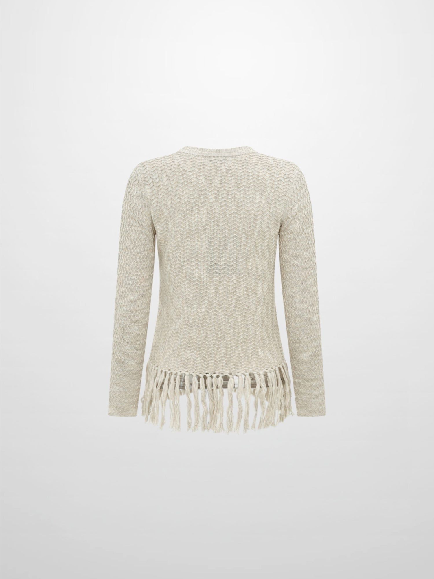 Fringe Bottom Sweater - Heathered Camel