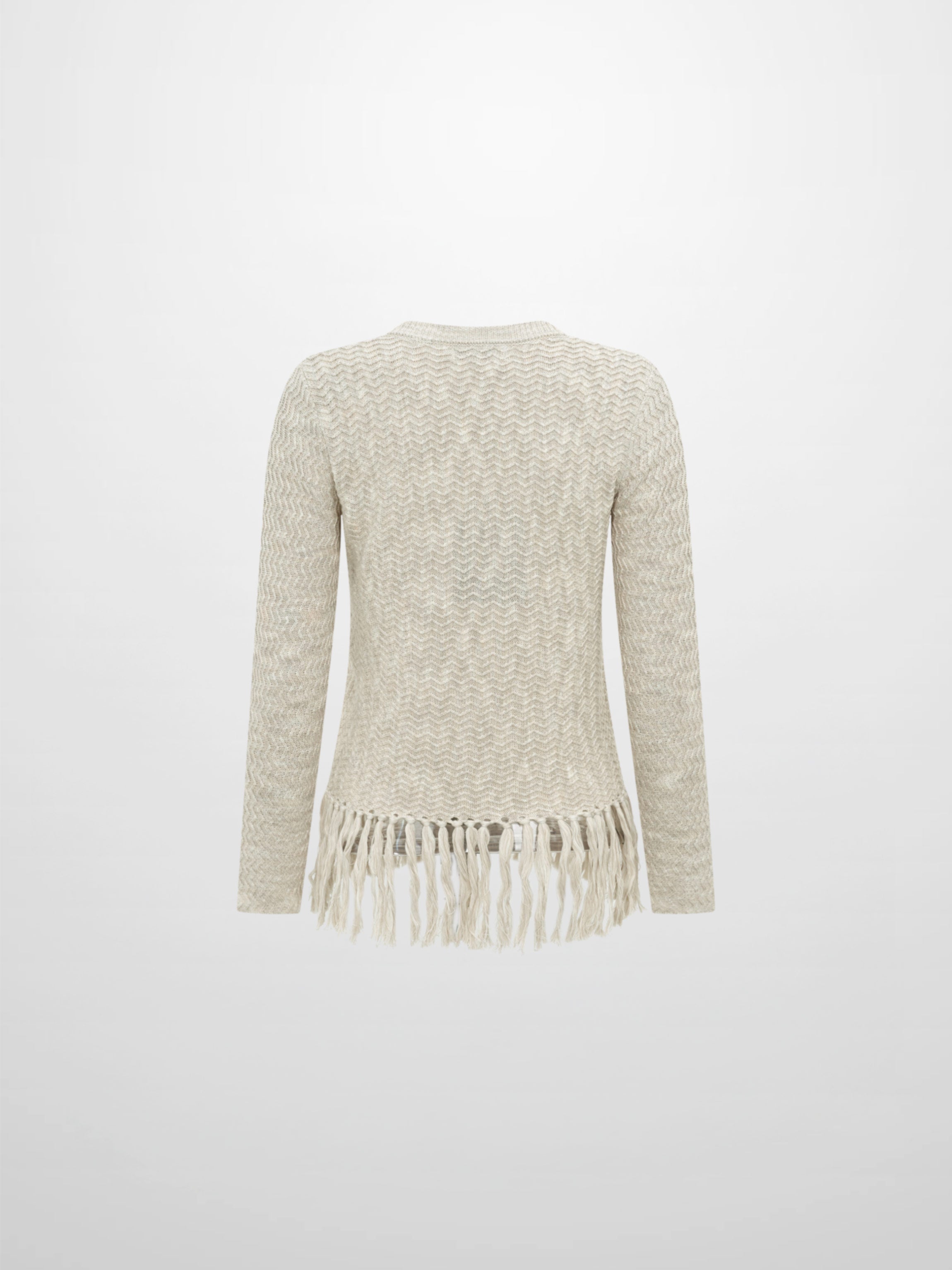 Fringe Bottom Sweater - Heathered Camel
