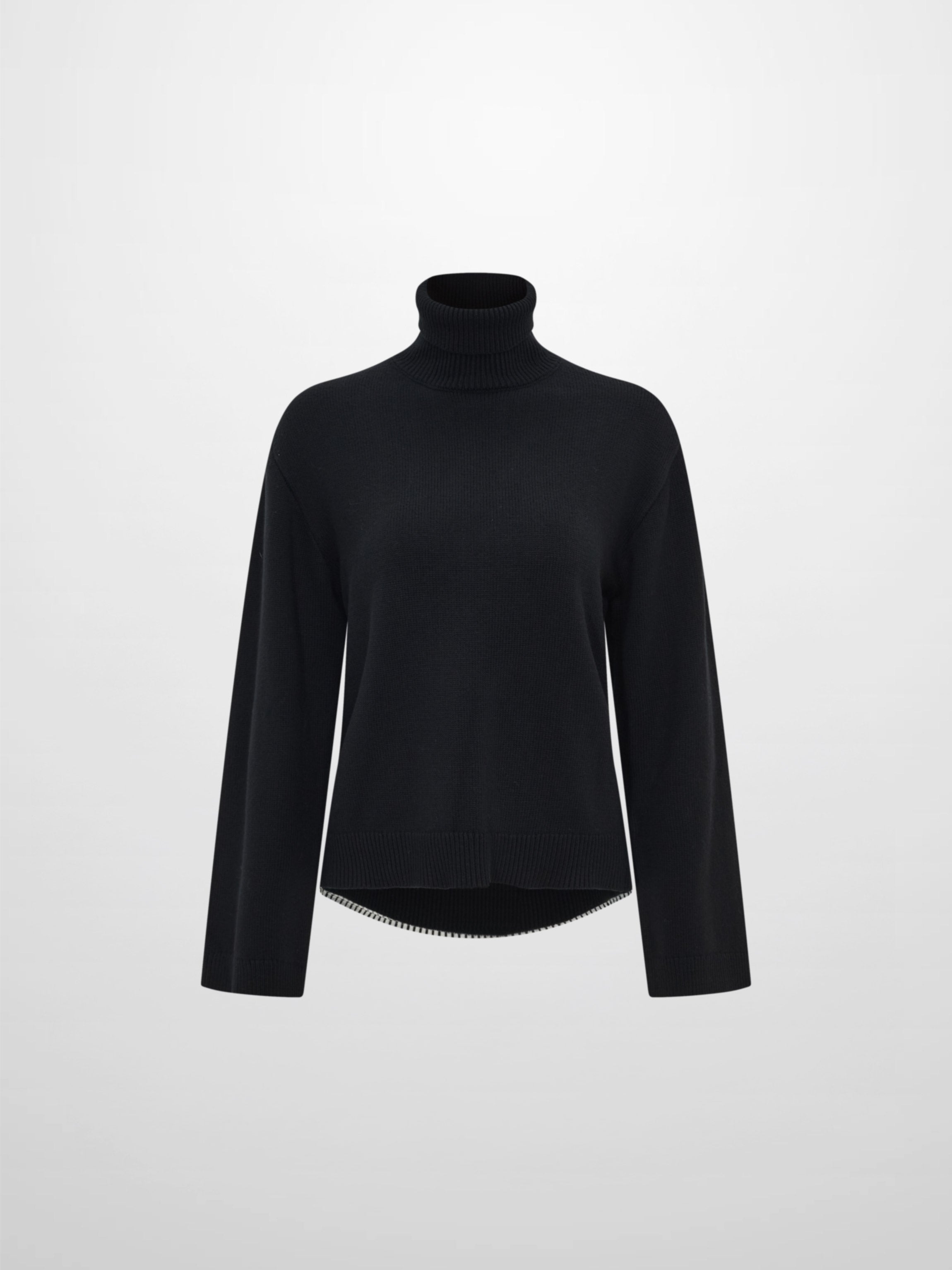 Shirt Back Sweater - Black/White