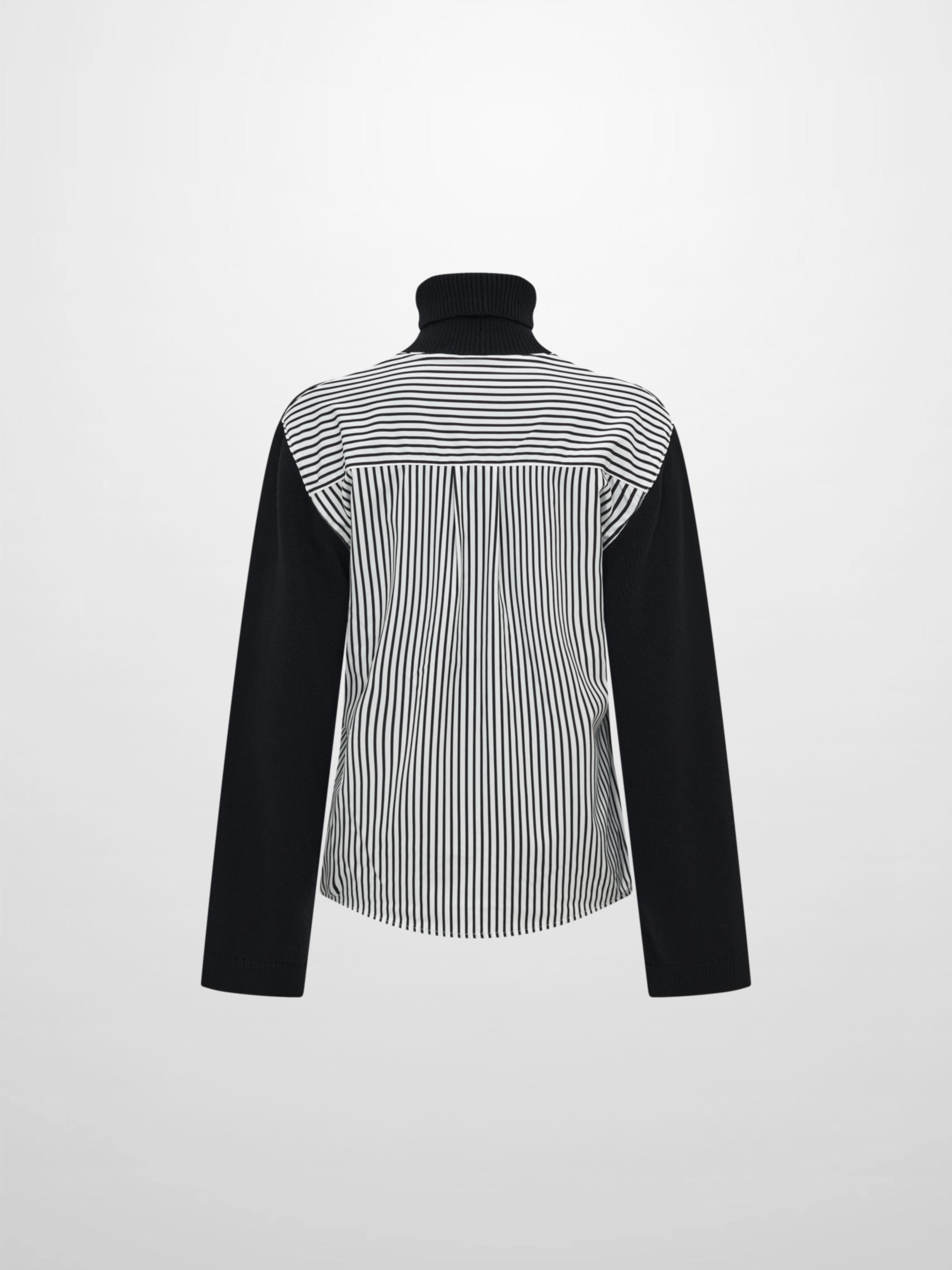 Shirt Back Sweater - Black/White