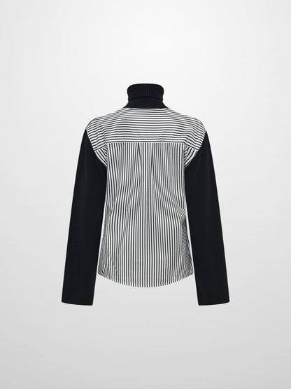 Shirt Back Sweater - Black/White