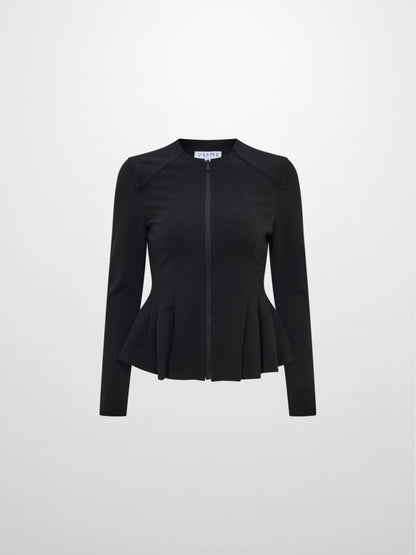 Stretch Peplum Jacket - Black