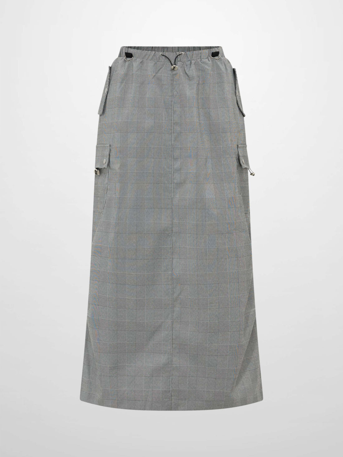 Maxi Cargo Skirt - Black/White Plaid