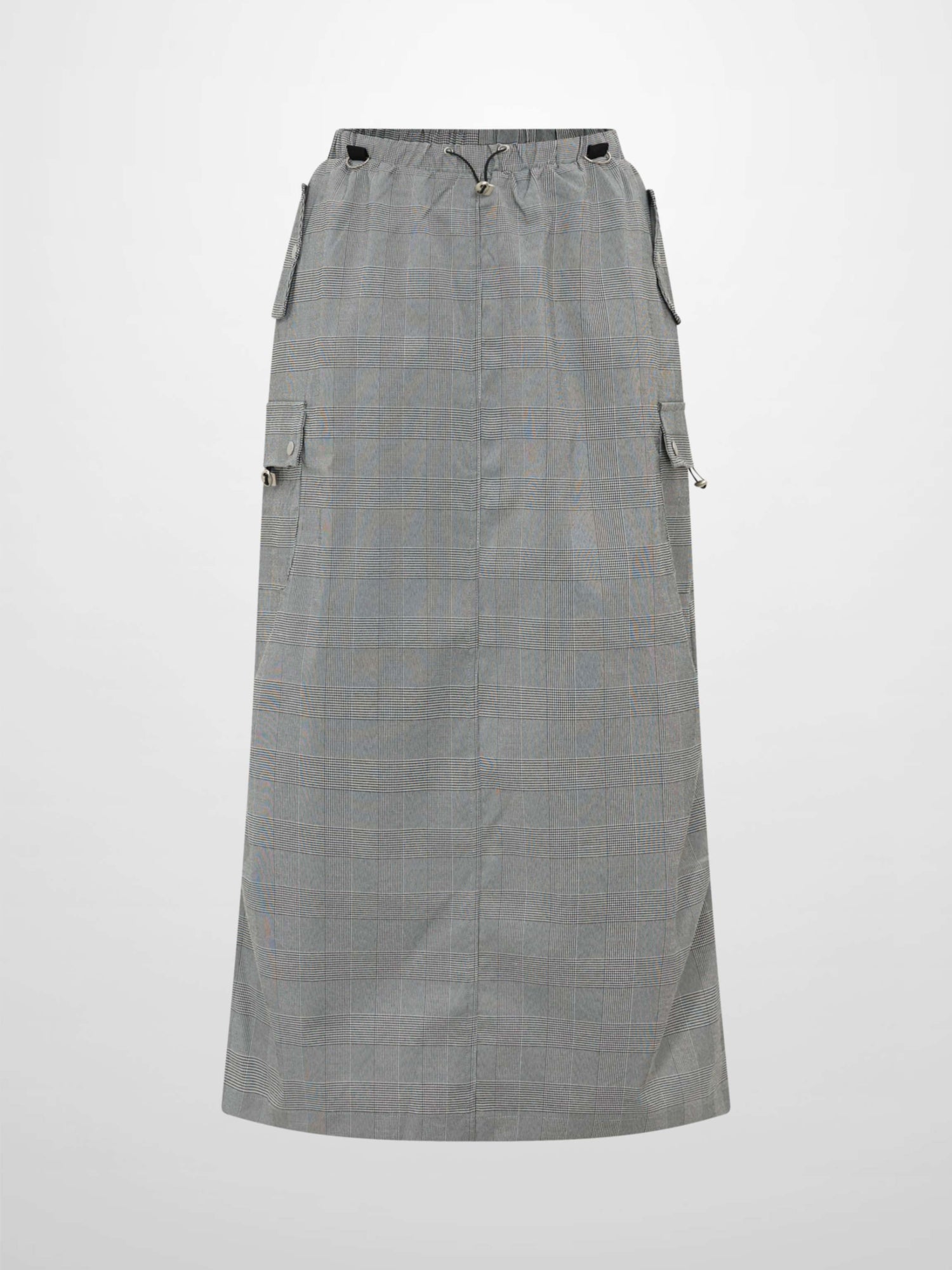 Maxi Cargo Skirt - Black/White Plaid