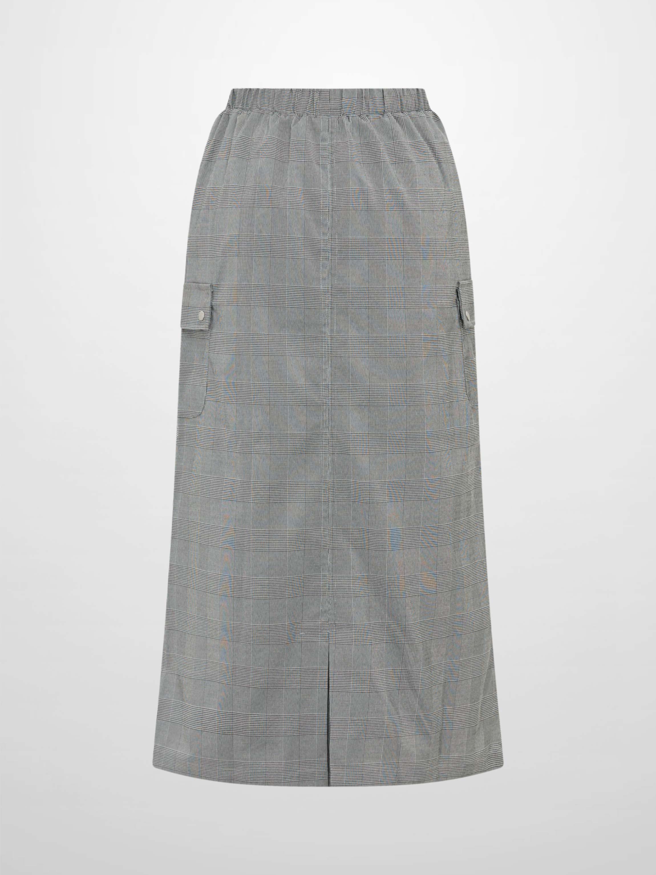 Maxi Cargo Skirt - Black/White Plaid