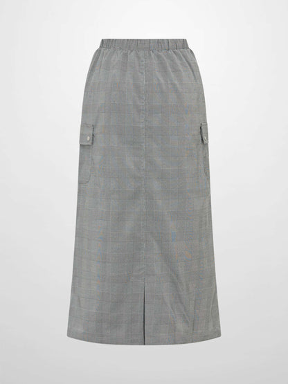 Maxi Cargo Skirt - Black/White Plaid