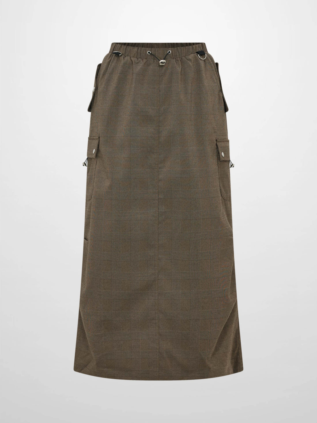 Maxi Cargo Skirt - Brown Plaid