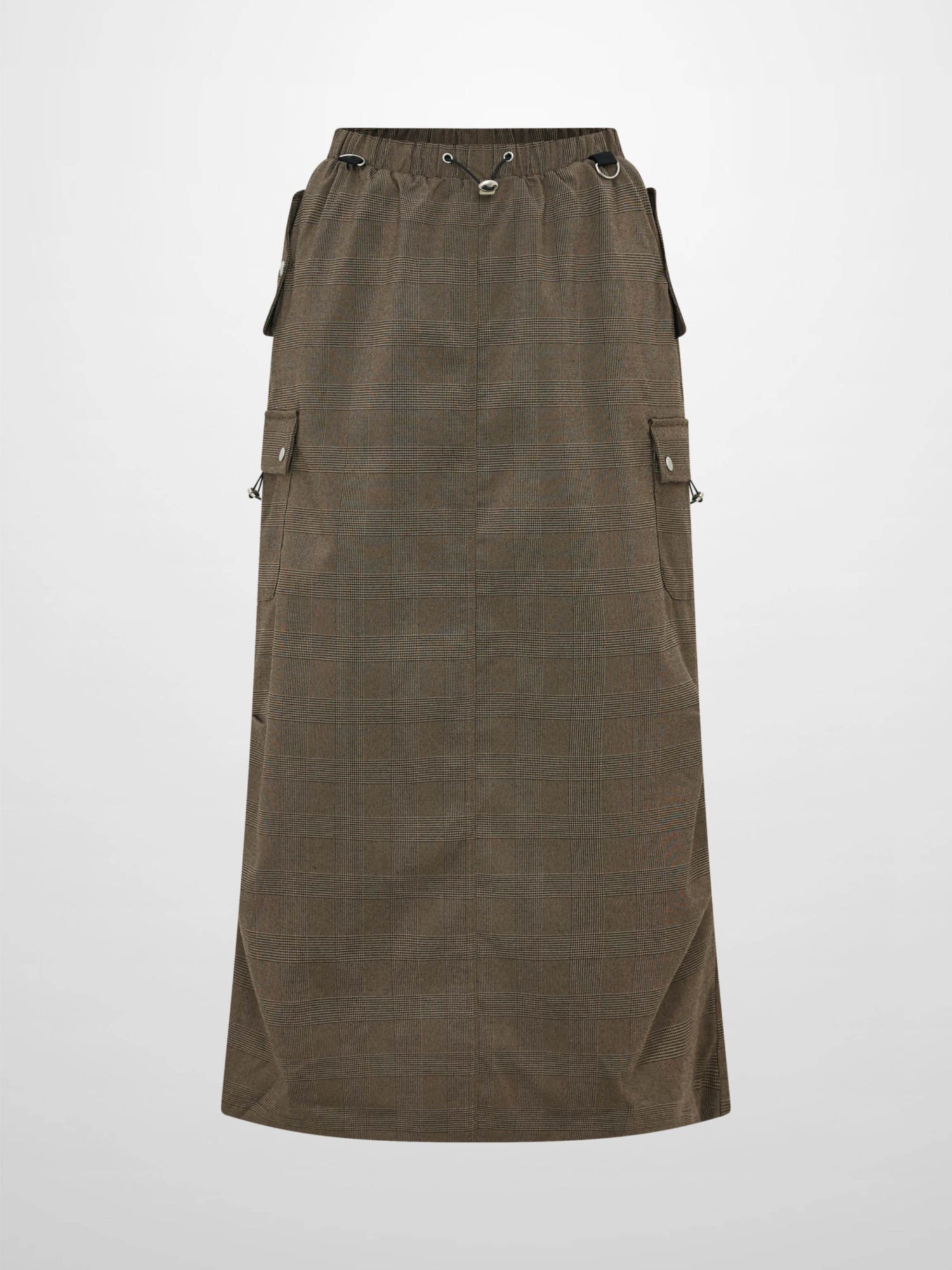Maxi Cargo Skirt - Brown Plaid