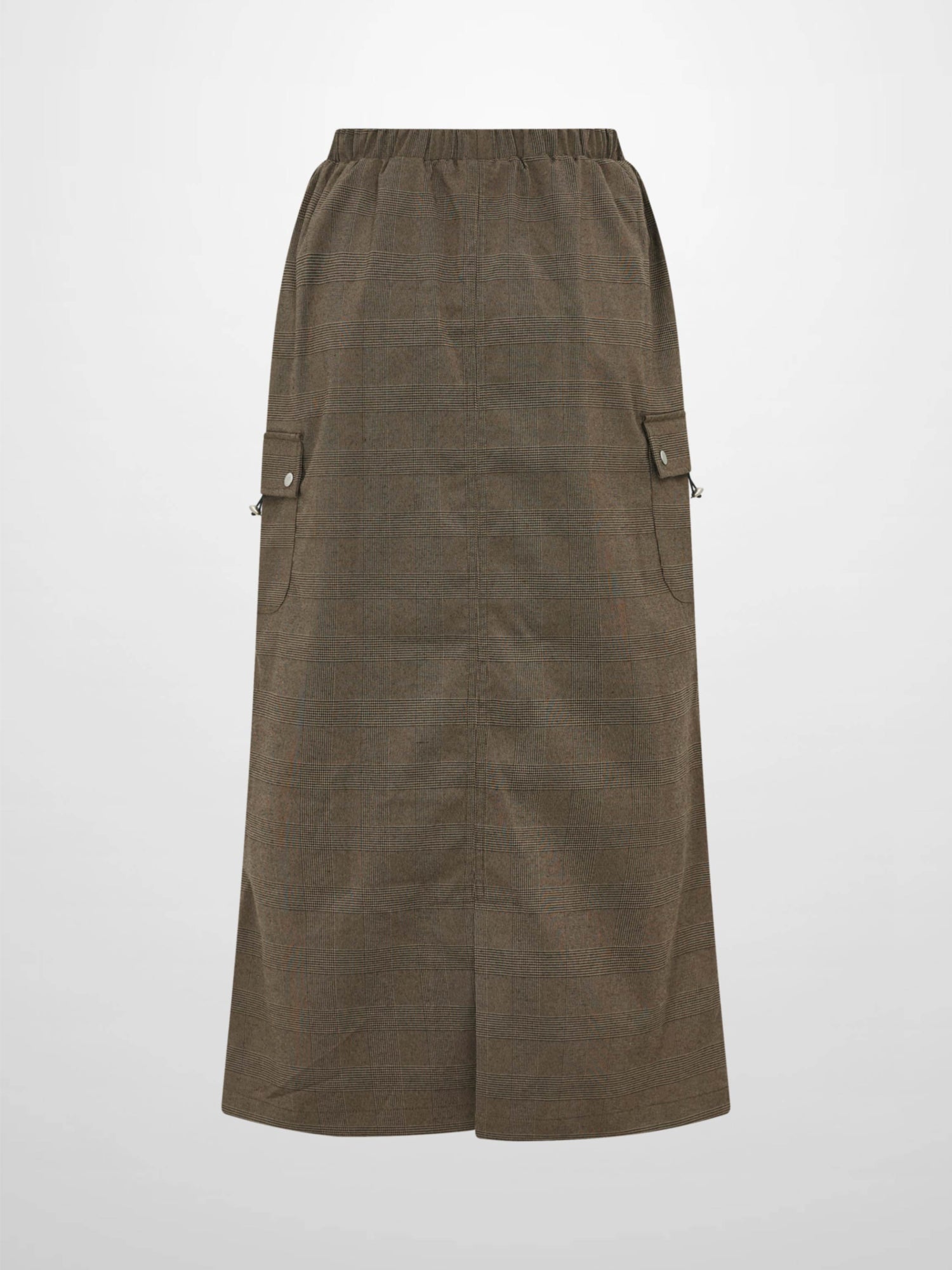 Maxi Cargo Skirt - Brown Plaid